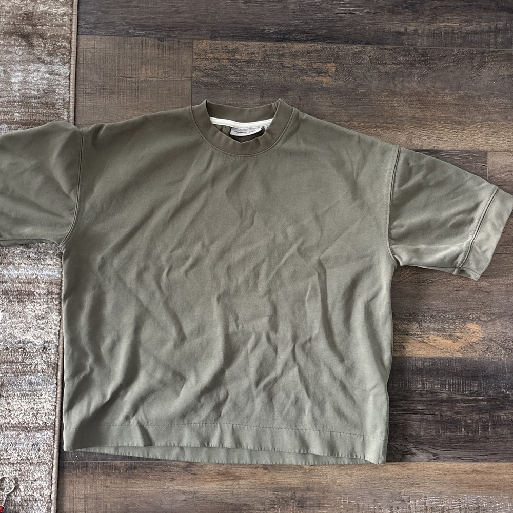 Amongst Others Shirt Mens Medium Green Stretch Crew Neck Relaxed Fit Tee Jersey